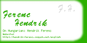 ferenc hendrik business card